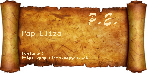 Pap Eliza névjegykártya